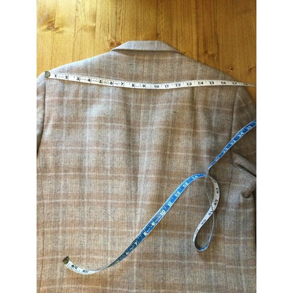 Vintage Christian Dior Monsieur Mens Wool Plaid Blazer Jacket Tan Beige 41 - Picture 11 of 11